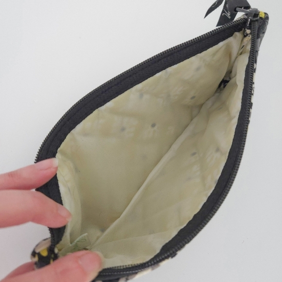 Vera Bradley Yellow & Black Baroque Kisslock Trifold Wallet & Pencil Bag Set - Picture 5 of 8